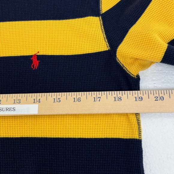 Polo Ralph Lauren Waffle Knit Striped Long Sleeve T-Shirt Mens L - Picture 5 of 7